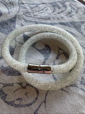 Swarovski White Sparkle Mesh Double-Loop Bracelet